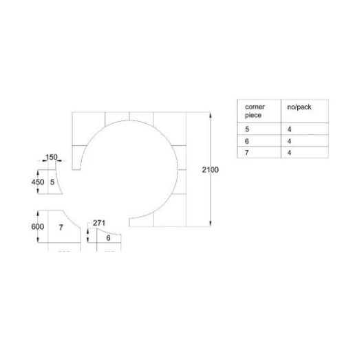 Bronte Corner Pack - Acorn Brown (2100mm)