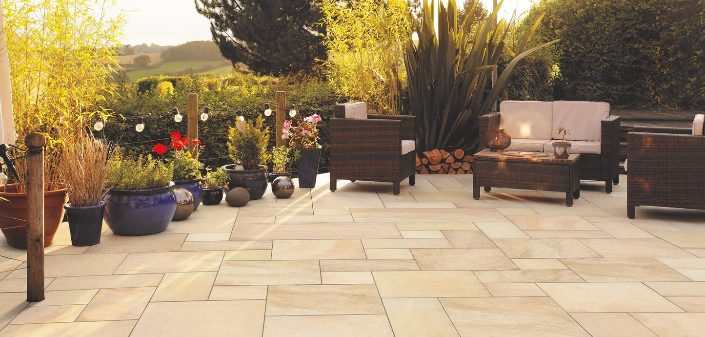 Eden Sandstone Porcelain, Spring Blend, 20mm Patio Packs
