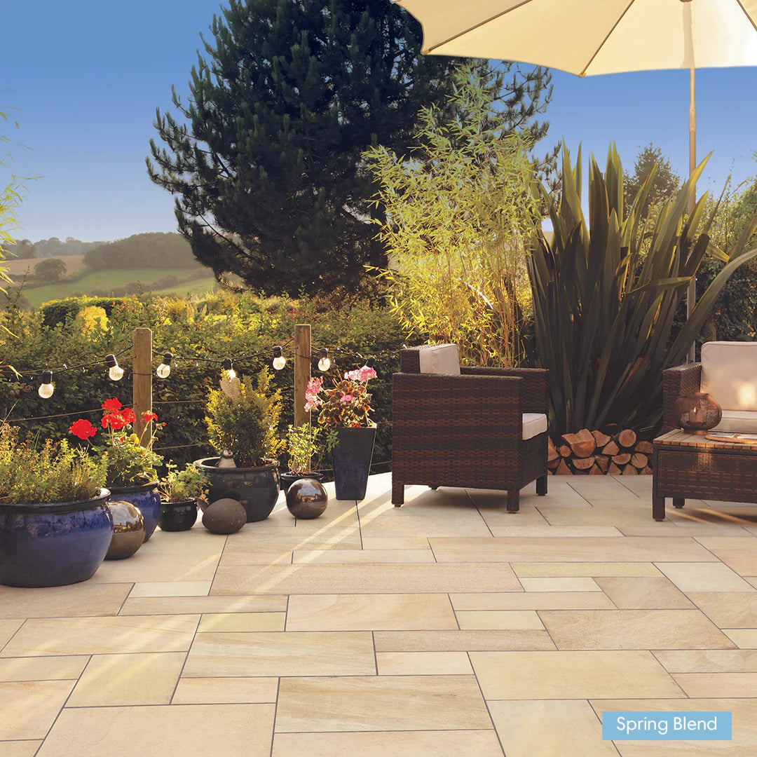 Eden Sandstone Porcelain, Spring Blend, 20mm Patio Packs