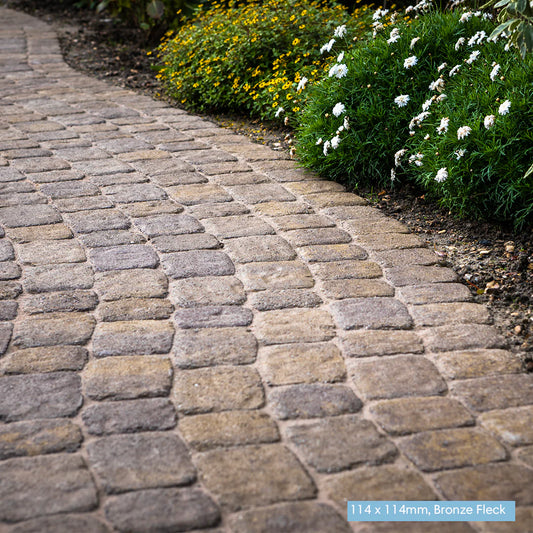 Aura Driveway Block Paving 60mm Rectangular Sizes - Bronze Fleck