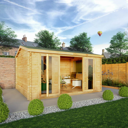 4.5m x 3.5m Home Office Studio Log Cabin