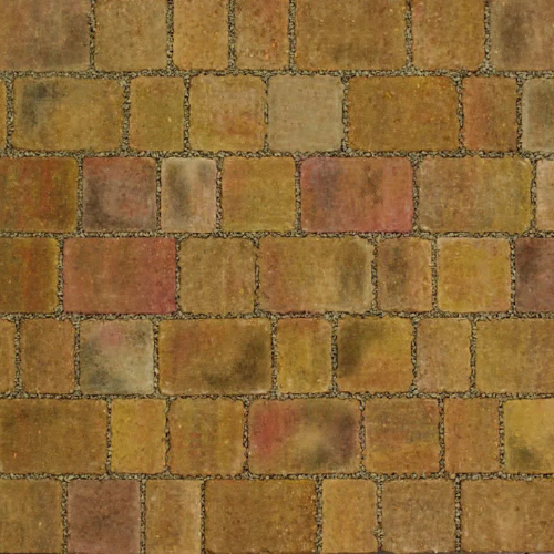 Alpha Flow Block Paving, Autumn Gold 80mm Rectangular Squares