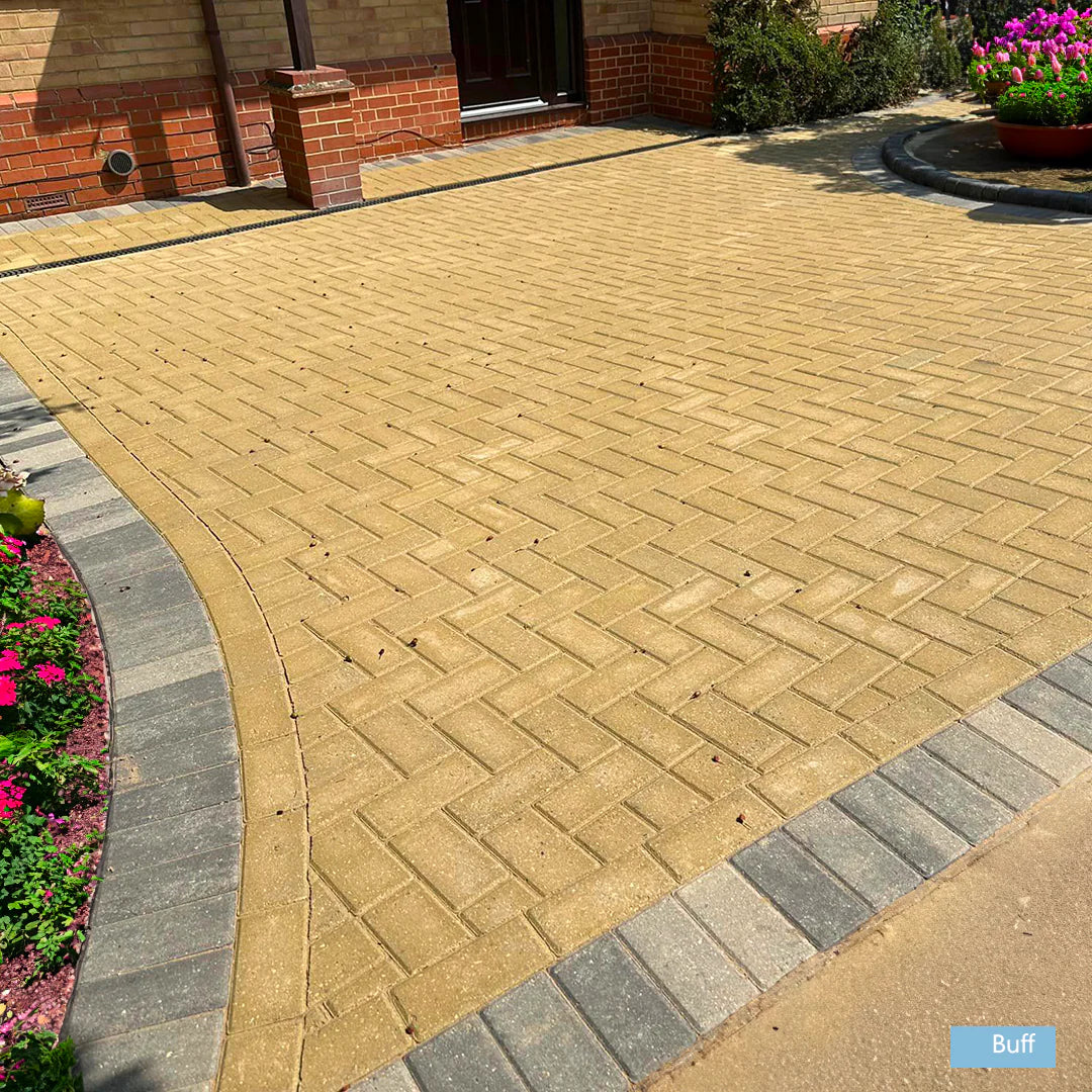 Brett Omega Driveway Block Paving - Buff