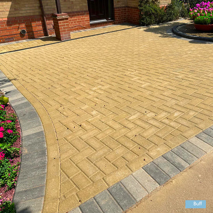 Brett Omega Driveway Block Paving - Buff