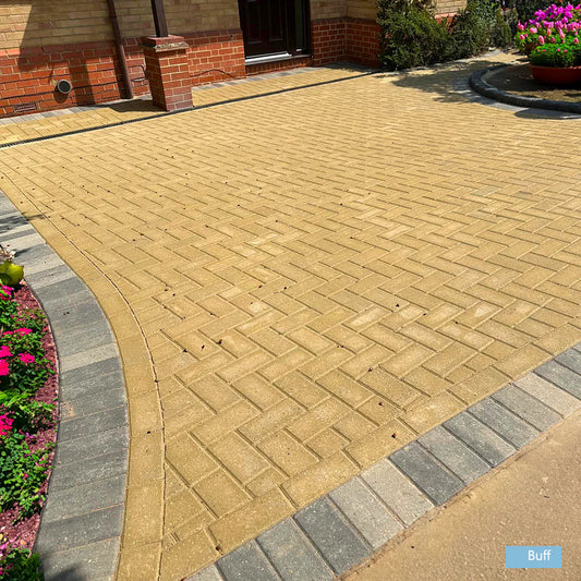 Brett Omega Driveway Block Paving - Buff