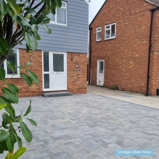 Brett Omega Driveway Block Paving - Silver Haze