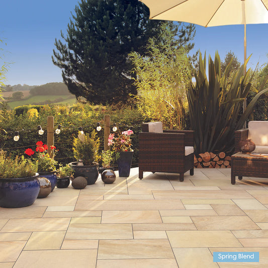 Eden Sandstone Porcelain, Spring Blend, 20mm Patio Packs